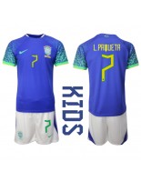 Brasilia Lucas Paqueta #7 Vieraspaita Lasten MM-kisat 2022 Lyhythihainen (+ shortsit)